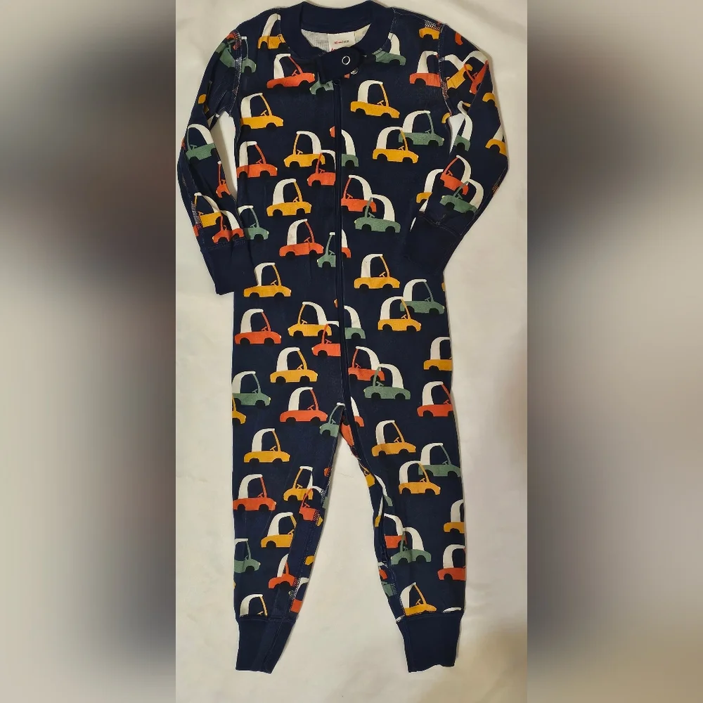 Hanna Andersson Organic Cotton Baby Onesie Footless Sleeper- Retro Cars- 2T
